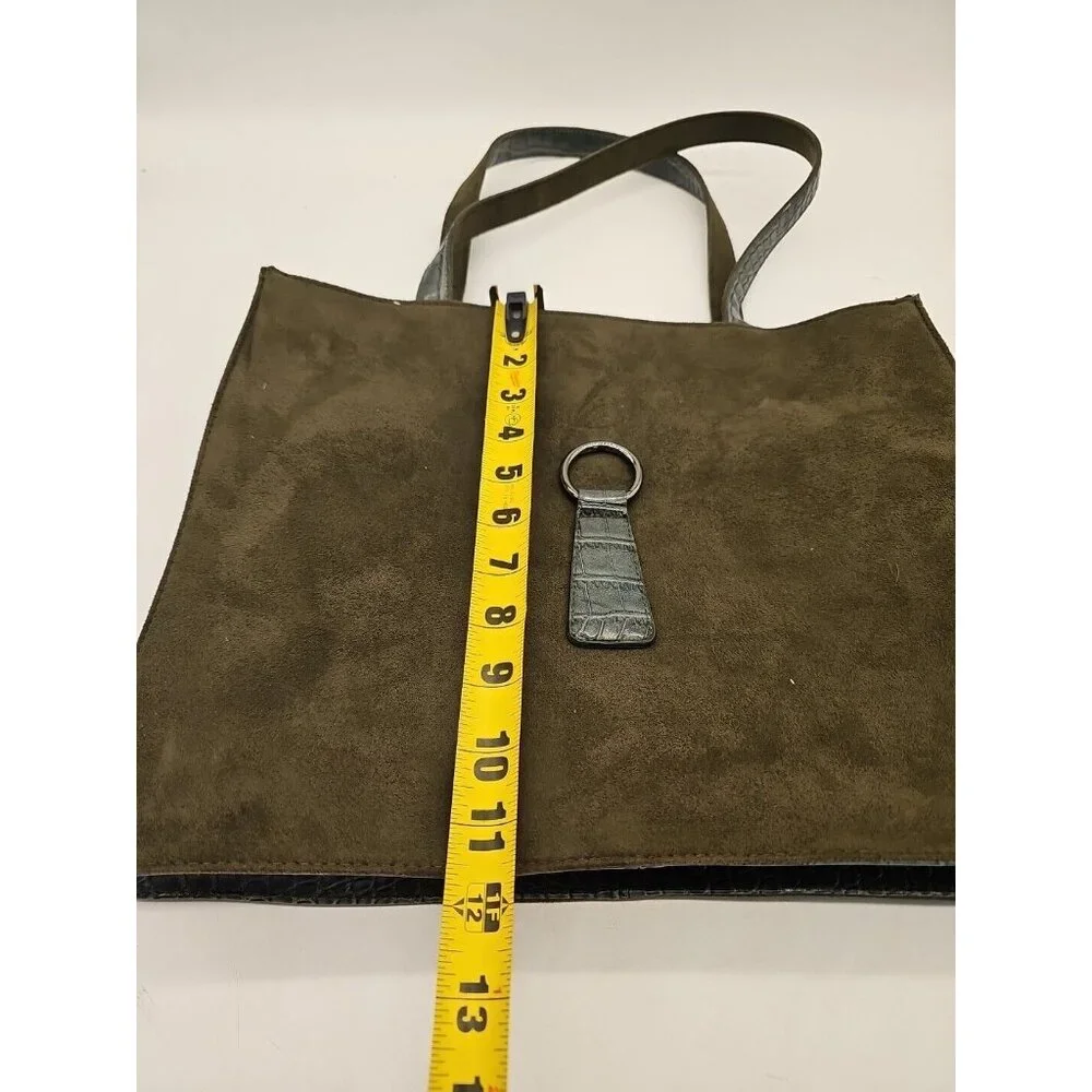 Murval Paris‎ handbag Green Suede Large Outside Zip